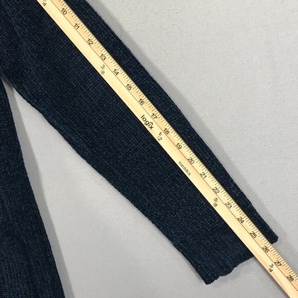 Matty M Sweater Women's XL Blue Open Front Cardigan Chenille Ribbed Pockets Cozy - Picture 13 of 13